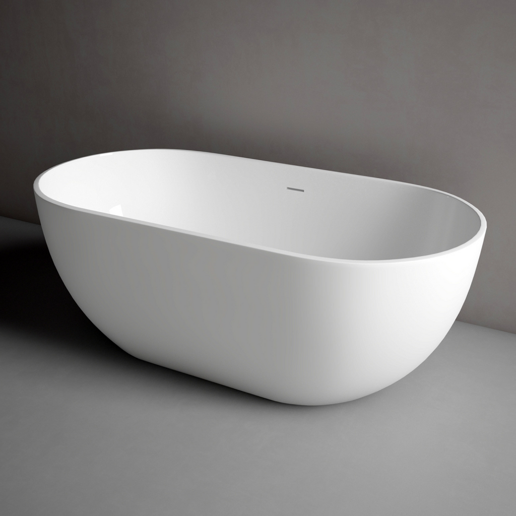 Studio Bagno Vita 1700 Freestanding Bath (Includes Overflow) - Satin White - VIT007/SGW