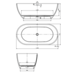 Studio Bagno Vita 1500 Freestanding Bath (Includes Overflow) - Matte White - VIT00715/MW