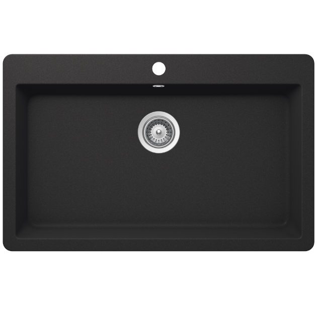 Abey SCHOCK Virtus Topmount Single Bowl Sink 1TH - Onyx - VN-100XLB