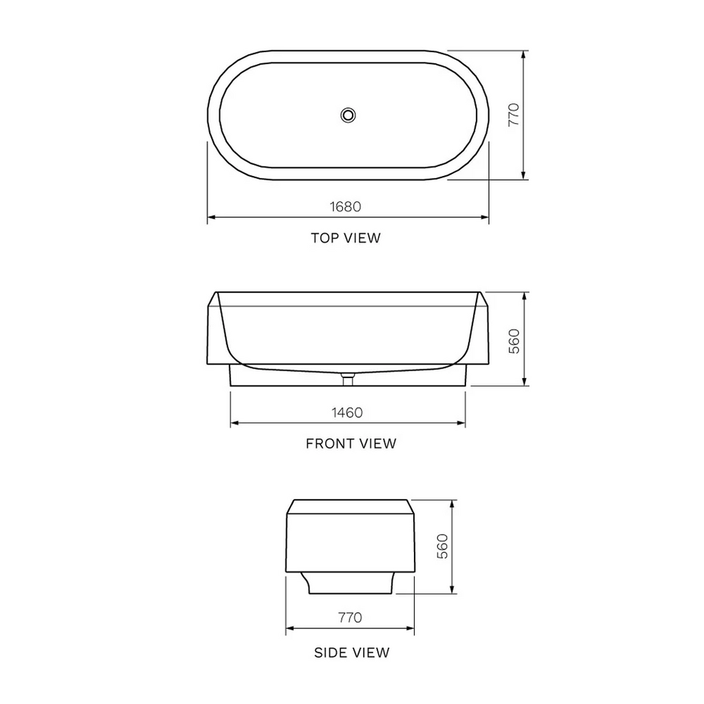 Parisi Esclusivo Naturale 1680 Marble Freestanding Bath - Calacatta Violet VNT-1700-CV