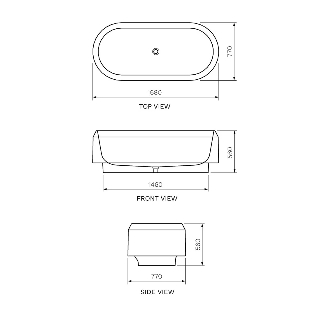 Parisi Esclusivo Naturale 1680 Marble Freestanding Bath - Statuario White VNT-1700-STW