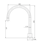 Phoenix Vivid Pin Lever Hob Spa 200mm Gooseneck Outlet - LF Chrome - VP074-00-1