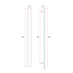 Thermorail 12V Flat/Pill Vertical Bar 900mm - VP900BB Brushed Brass
