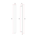 Thermorail 12V Flat/Pill Vertical Bar 900mm - VP900BN Brushed Nickel