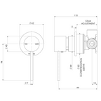 Phoenix Vivid Slimline SwitchMix Wall Shower Mixer 60mm Backplate (Includes In-Wall Body) - LF Matte Black - VS2801-10-1