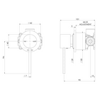 Phoenix Vivid Slimline SwitchMix Wall / Shower Mixer 60mm Plate (Includes In-Wall Body) - LF Brushed Nickel - VS2801-40-1
