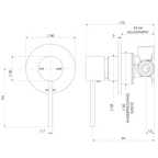 Phoenix Vivid Slimline SwitchMix Wall Shower Mixer (Trim Kit Only) - LF Brushed Nickel - VS2805-40-1