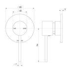 Phoenix Vivid Slimline SwitchMix Shower / Wall Mixer Trim Kit Only - LF Brushed Gold - VS2805-12-1