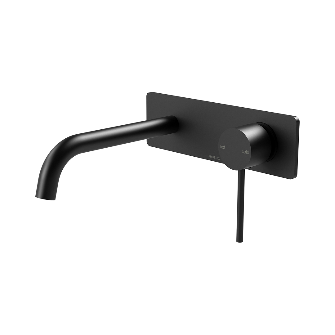 Phoenix Vivid Slimline SwitchMix Wall Basin/Bath Mixer Set 180mm (Includes In-Wall Body) - LF Matte Black VS2810-10-1