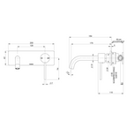 Phoenix Vivid Slimline SwitchMix Wall Basin/Bath Mixer Set 180mm (Includes In-Wall Body) - LF Matte Black VS2810-10-1