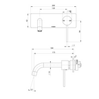 Phoenix Vivid Slimline SwitchMix 180mm Wall Basin/Basin Mixer Trim - LF Brushed Nickel - VS2812-40-1