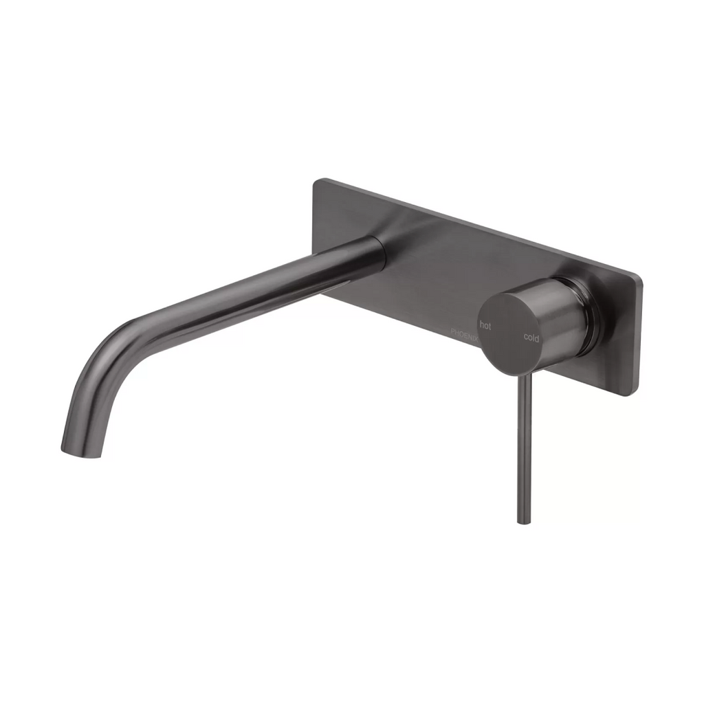 Phoenix Vivid Slimline SwitchMix Wall Basin / Bath Mixer 230mm Trim (Excludes In-Wall Body) - LF Brushed Carbon - VS2813-31-1