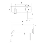 Phoenix Vivid Slimline SwitchMix Wall Basin / Bath Mixer 230mm Trim (Excludes In-Wall Body) - LF Brushed Carbon - VS2813-31-1