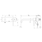 Phoenix Vivid Slimline 230mm SwitchMix Wall Basin / Bath Mixer Set (Includes In-Wall Body) - LF Brushed Nickel VS2830-40-1
