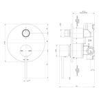 Phoenix Vivid Slimline SwtichMix Shower/Bath Diverter Mixer (Includes In-Wall Body) - LF Chrome VS2910-00-1
