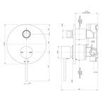 Phoenix Vivid Slimline SwitchMix Shower/Bath Diverter Mixer (Includes In-Wall Body) - LF Brushed Gold VS2910-12-1