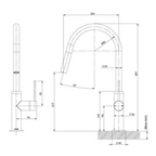 Phoenix Vivid Slimline Pull Out Sink Mixer 200mm - LF Brushed Gold - VS7105-12-1