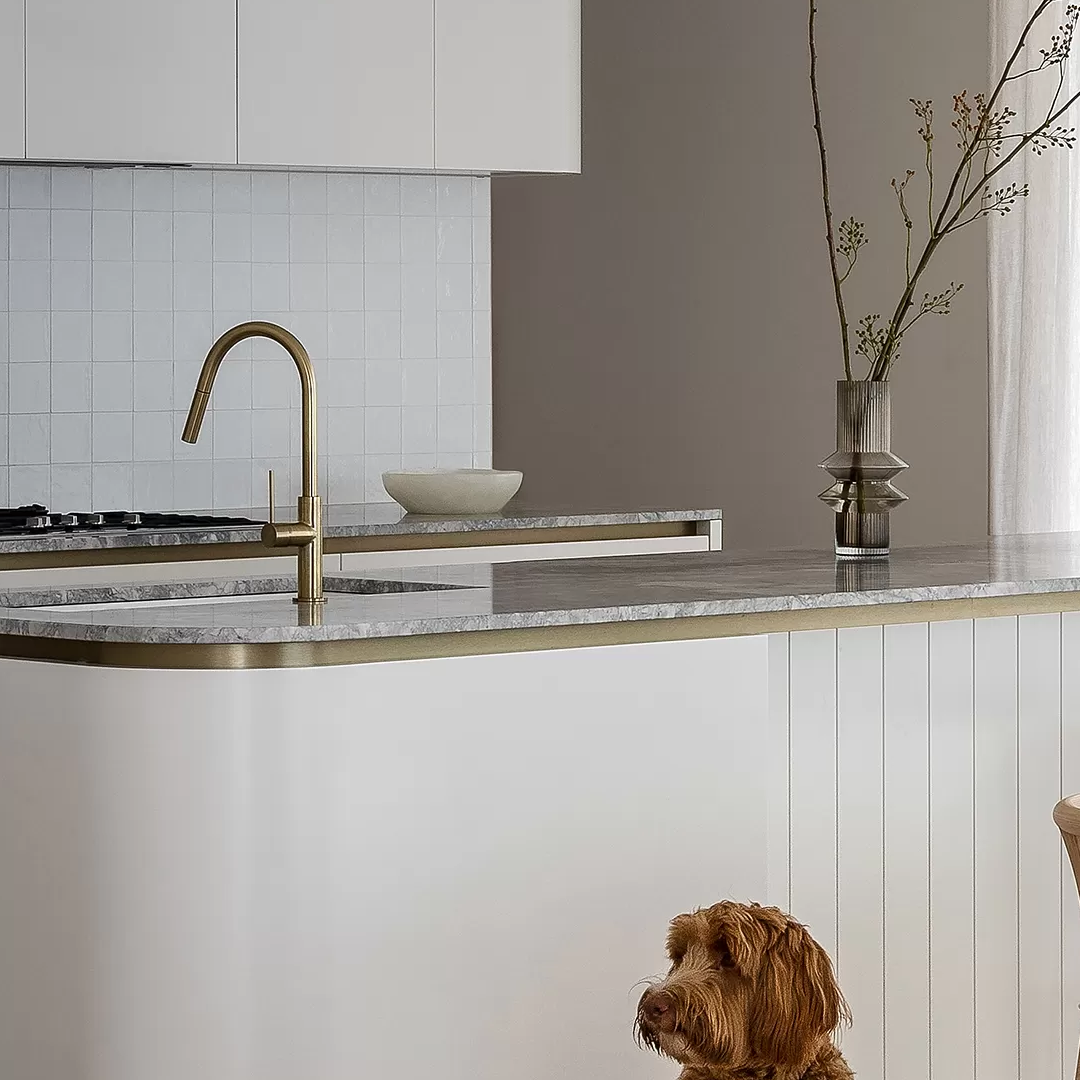 Phoenix Vivid Slimline Pull Out Sink Mixer 200mm - LF Brushed Gold - VS7105-12-1
