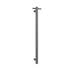 Thermogroup Round Vertical Single Heated Towel Rail - Brushed Gun Metal - VS900HBGM
