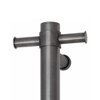 Thermogroup Round Vertical Single Heated Towel Rail - Brushed Gun Metal - VS900HBGM