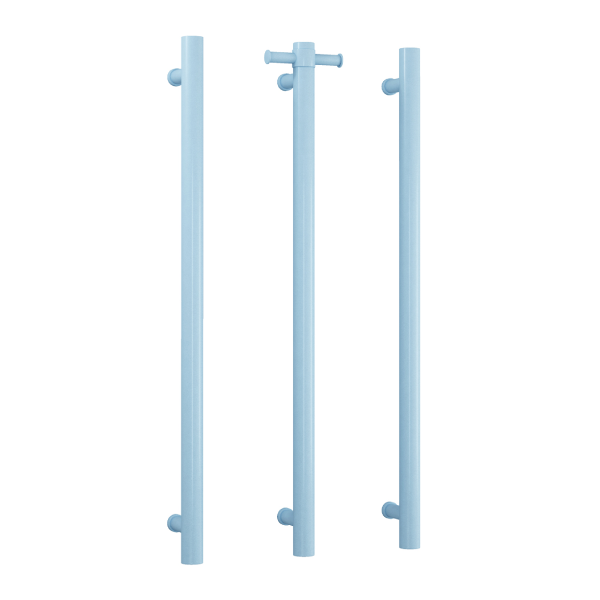Thermorail 12V Straight 900 Round Vertical Single Heated Towel Rail - VS900HBL Horizon Blue