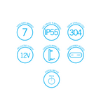 Thermorail 12V Straight 900 Round Vertical Single Heated Towel Rail - VS900HBL Horizon Blue