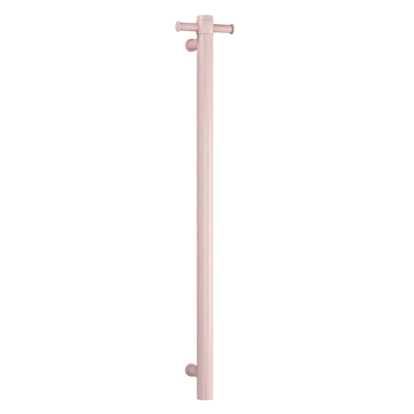 Thermorail 12V Straight 900 Round Vertical Single Heated Towel Rail - VS900HDP Dusty Pink