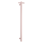 Thermorail 12V Straight 900 Round Vertical Single Heated Towel Rail - VS900HDP Dusty Pink