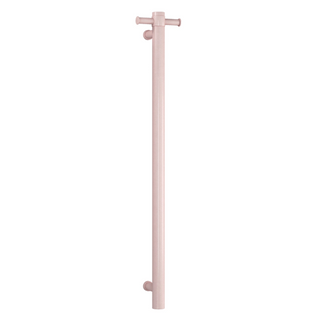 Thermorail 12V Straight 900 Round Vertical Single Heated Towel Rail - VS900HDP Dusty Pink