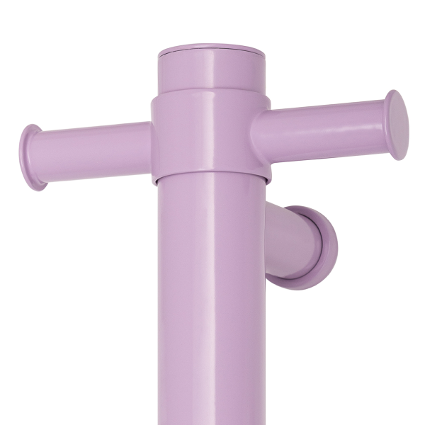 Thermorail 12V Straight 900 Round Vertical Single Heated Towel Rail - VS900HLS Lilac Satin