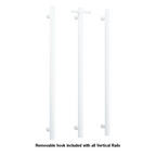 Thermogroup Straight Round Vertical Single Heated Towel Rail - Matte White - VS900HMW