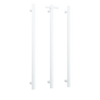 Thermogroup Straight Round Vertical Single Heated Towel Rail - Matte White - VS900HMW