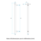 Thermogroup Straight Round Vertical Single Heated Towel Rail - Matte White - VS900HMW