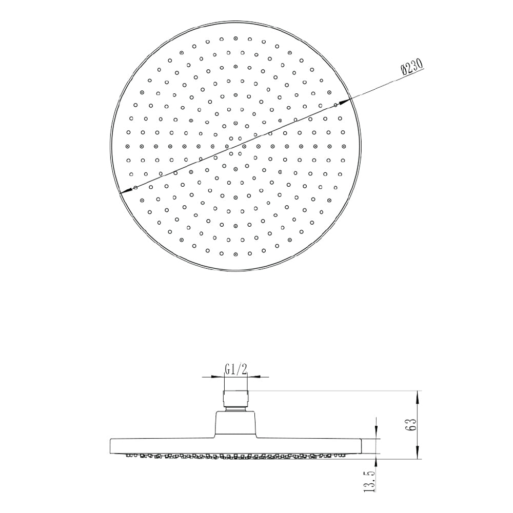 Villeroy & Boch Soho Overhead Shower - Brushed Gold - VSH33085B