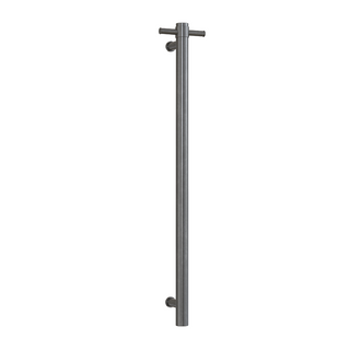 Thermogroup Round 240Volt Vertical Single Heated Rail - Brushed Gun Metal - VSH900HBGM