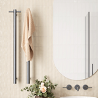 Thermogroup Round 240Volt Vertical Single Heated Rail - Brushed Gun Metal - VSH900HBGM