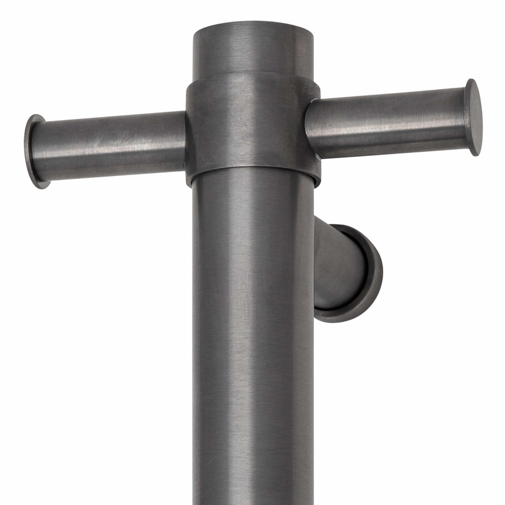 Thermogroup Round 240Volt Vertical Single Heated Rail - Brushed Gun Metal - VSH900HBGM