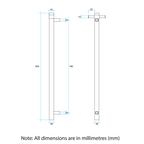 Thermogroup Round 240Volt Vertical Single Heated Rail - Brushed Gun Metal - VSH900HBGM