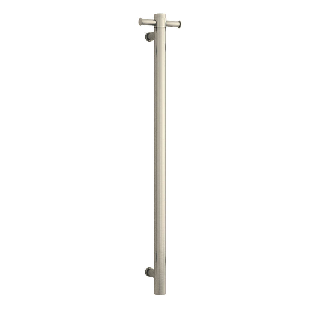 Thermorail 240V Round 900 Vertical Single Heated Towel Rail - VSH900HBN Brushed Nickel