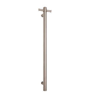Thermorail 240V Round 900 Vertical Single Heated Towel Rail - VSH900HBR Brushed Stainless Steel