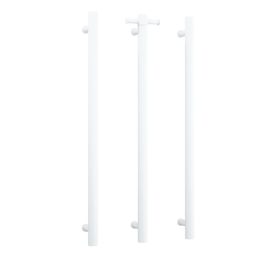 Thermogroup Round 240Volt Vertical Single Heated Rail - Matte White - VSH900HMW