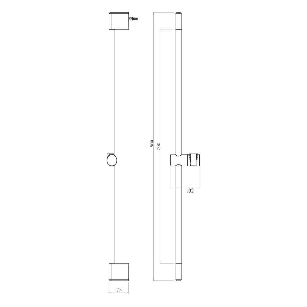 Villeroy & Boch Soho Trio 110/800 Rail Shower Set - Gun Metal - VSR33090B