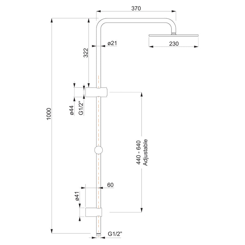 Villeroy & Boch Soho Shower System - Matte Black
