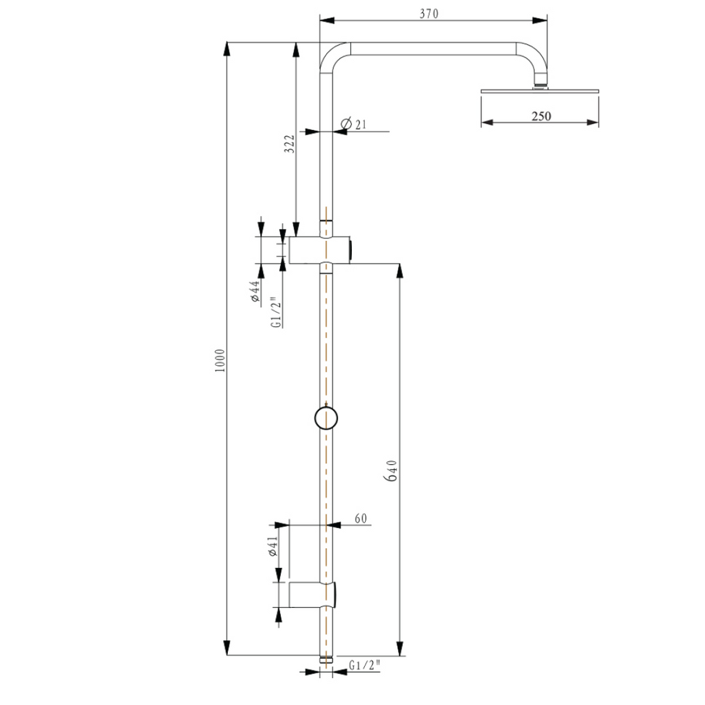 Villeroy & Boch Embrace Pure 250 Shower System - Matte Black - VSS82595B