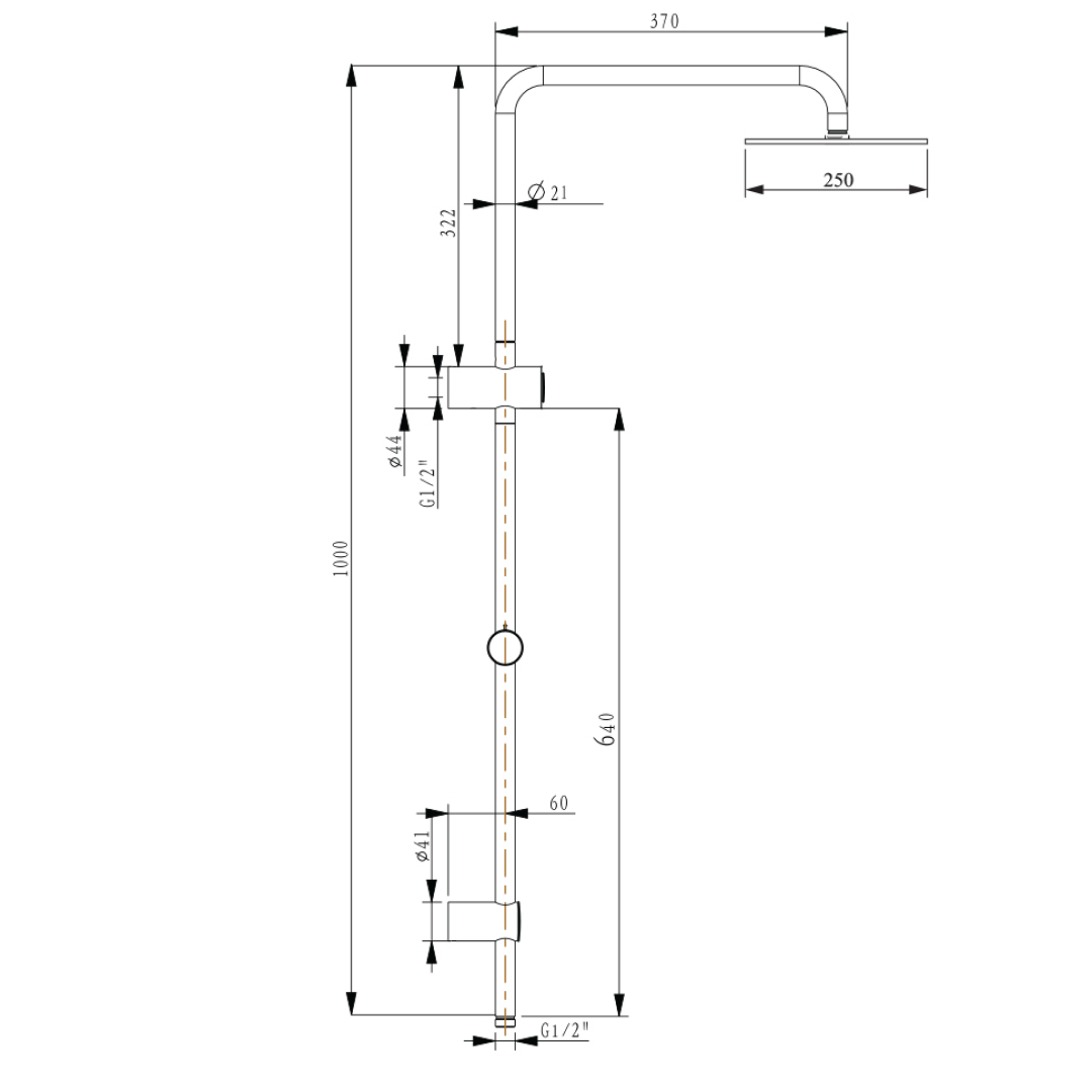 Villeroy & Boch Embrace Pure 250 Shower System - Matte Black - VSS82595B