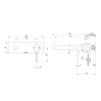 Phoenix SwitchMix Vivid Slimline Oval 175mm Wall Basin / Bath Mixer Trim Kit (Requires In-Wall Body) - LF Brushed Nickel - VV2812-40-1