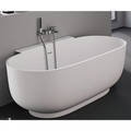Kaskade Abbey Freestanding Back to Wall Stone Bath Includes Overflow - Matte White VX01-1700 - VX01-1700-NIK8653NA