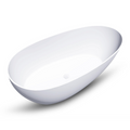 Kaskade Alice Freestanding Egg-Shaped Stone Bath No Overflow - Matte White VX03-1700