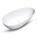 Kaskade Alice Freestanding Egg-Shaped Stone Bath No Overflow - Matte White VX03-1700