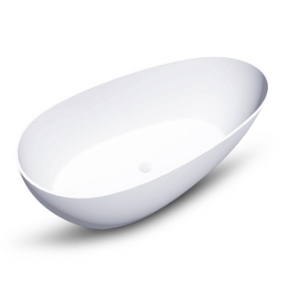 Kaskade Alice Freestanding Egg-Shaped Stone Bath No Overflow - Matte White VX03-1700